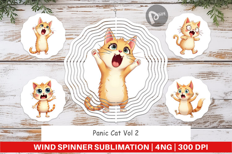 Wind Spinner Panic Cat example image 1