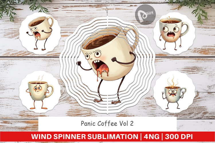 Wind Spinner Panic Coffee example image 1
