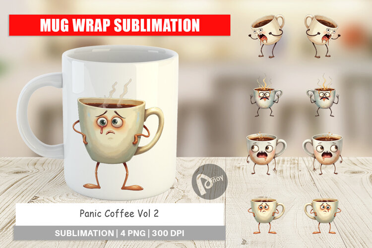 Mug Wrap Panic Coffee example image 1