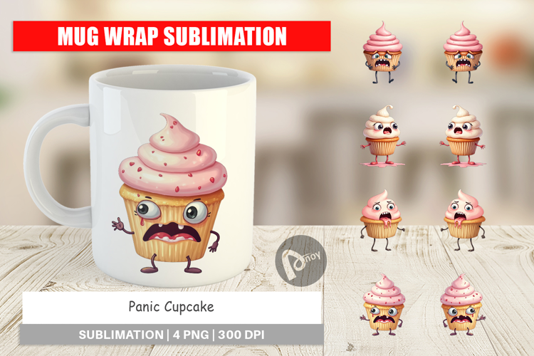 Mug Wrap Panic Cupcake