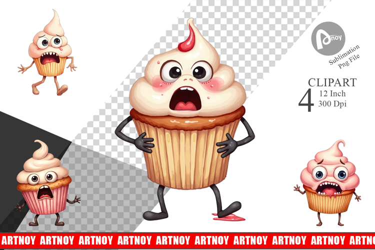 Panic Cupcake Clipart