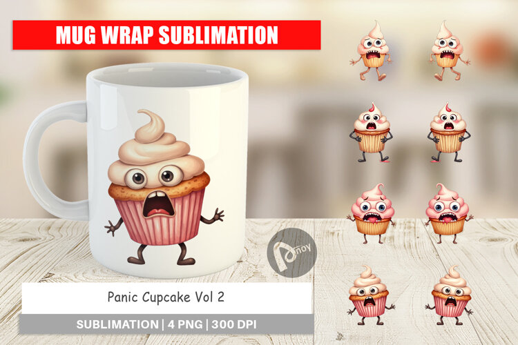 Mug Wrap Panic Cupcake example image 1