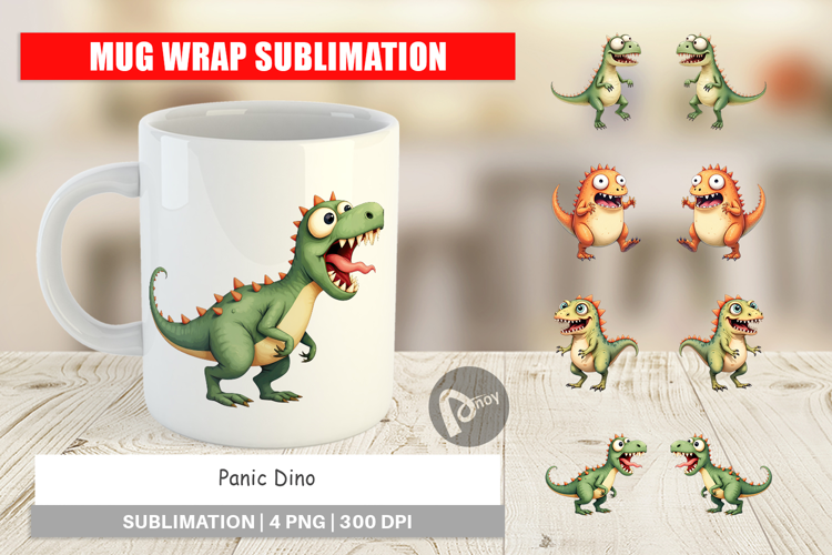 Mug Wrap Panic Dino