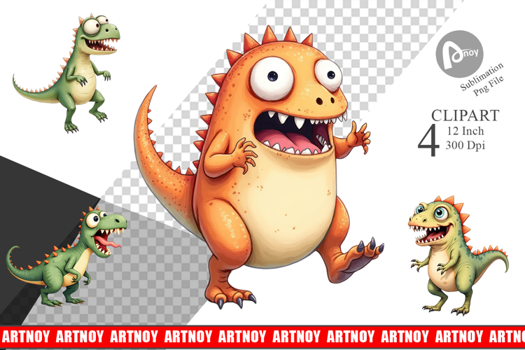 Panic Dino Clipart