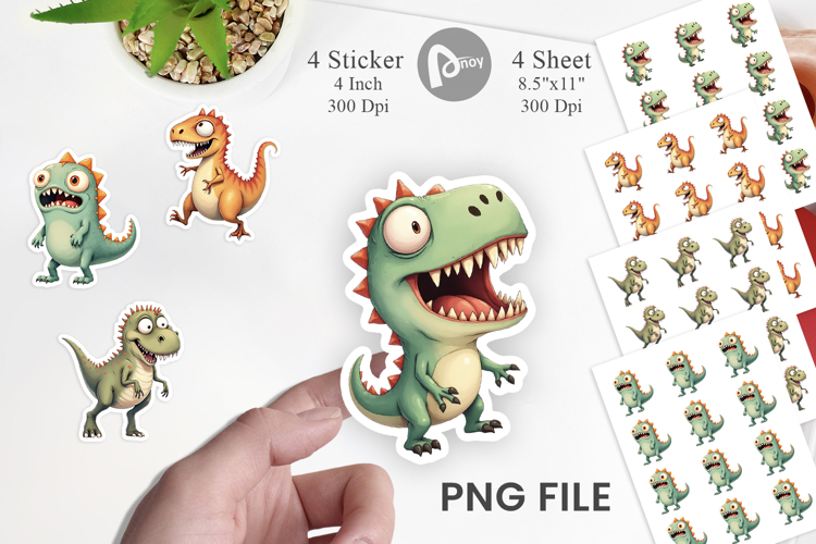 Panic Dino Sticker