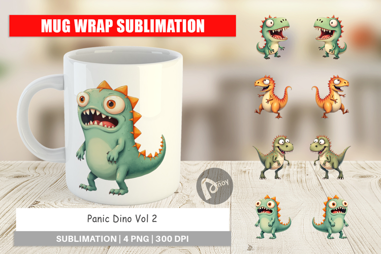 Mug Wrap Panic Dino
