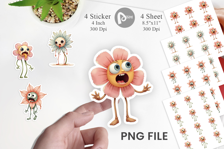 Panic Flower Sticker