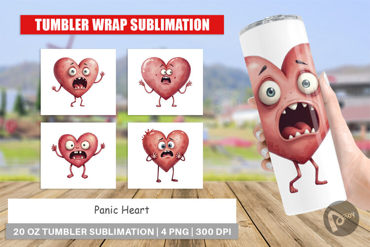 Tumbler Panic Heart example image 1