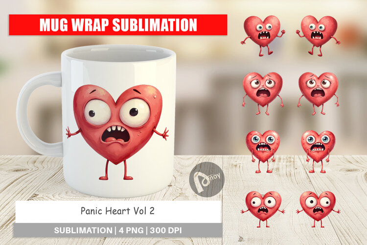 Mug Wrap Panic Heart example image 1