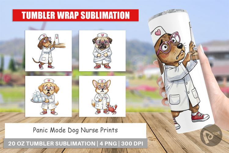 Panic Mode Dog Nurse Prints Tumbler