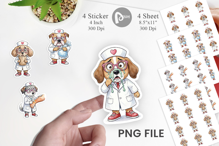 Panic Mode Dog Nurse Prints Sticker