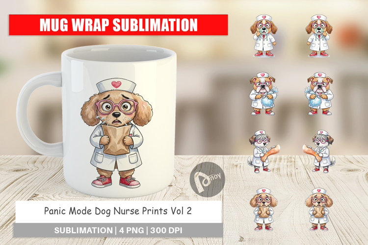 Panic Mode Dog Nurse Prints Mug Wrap