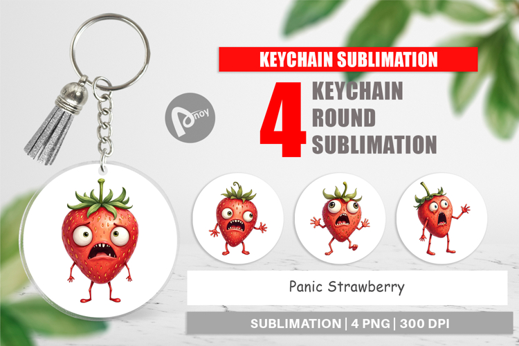 Keychain Panic Strawberry