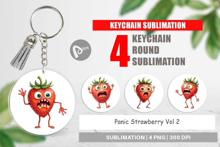 Keychain Panic Strawberry