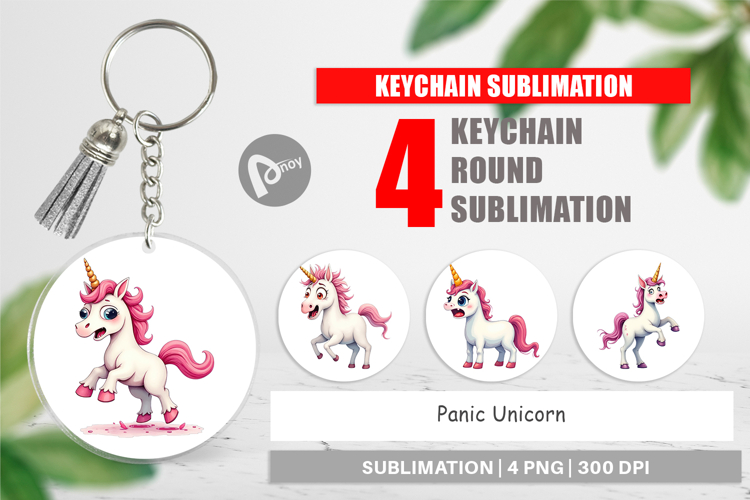 Keychain Panic Unicorn