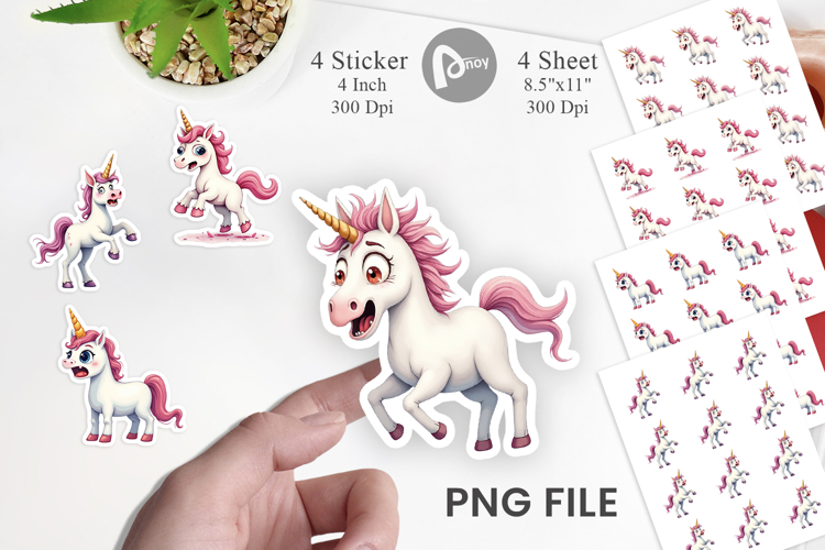 Panic Unicorn Sticker