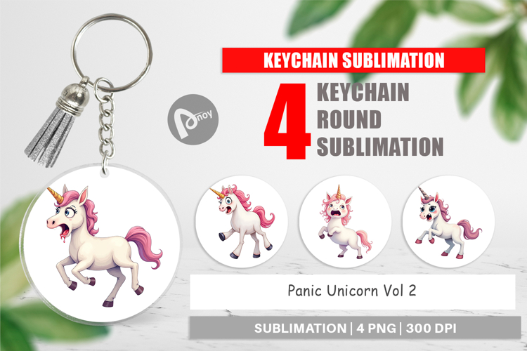 Keychain Panic Unicorn