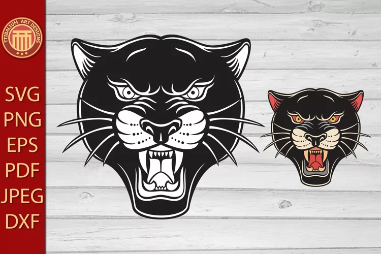 Traditional Panther Face Tattoo Design Head