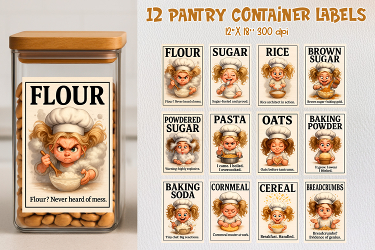 Sarcastic Kitchen Pantry Labels Bundle Funny Storage Sticker