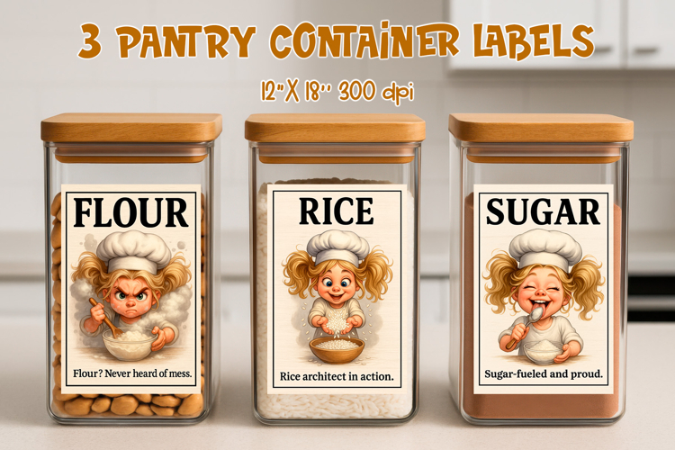 Kitchen Funny Stickers | Pantry Container Label Printable