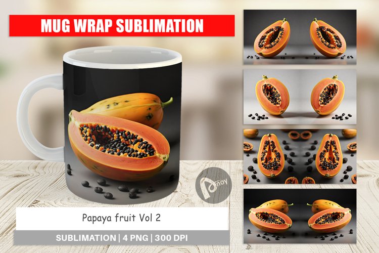 Mug Wrap Design Papaya fruit
