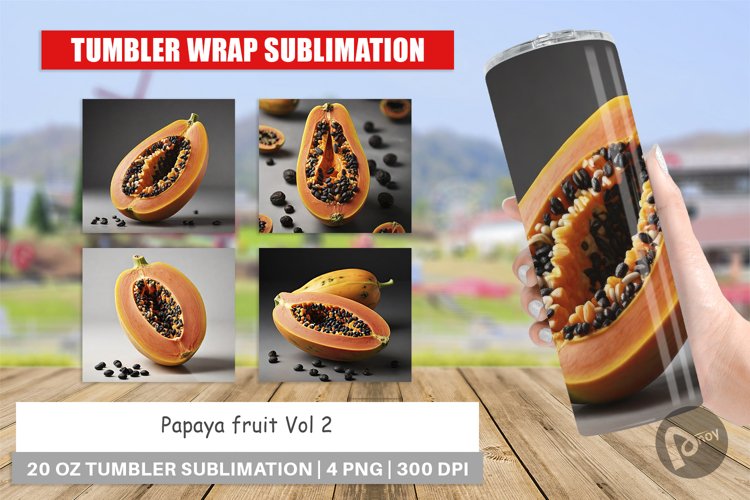 Tumbler Wrap Papaya fruit