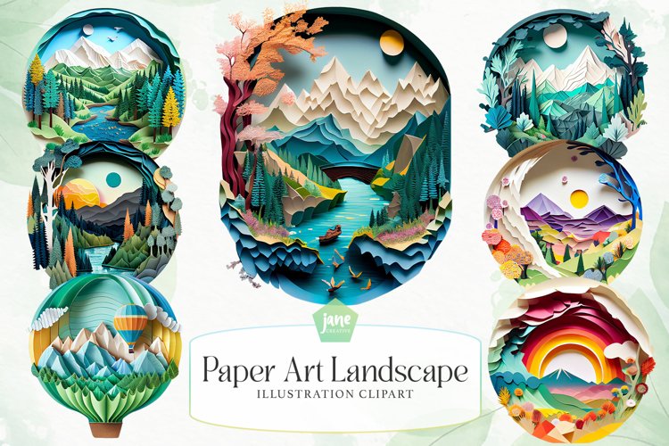 Paper Art Landscape Sublimation Bundle