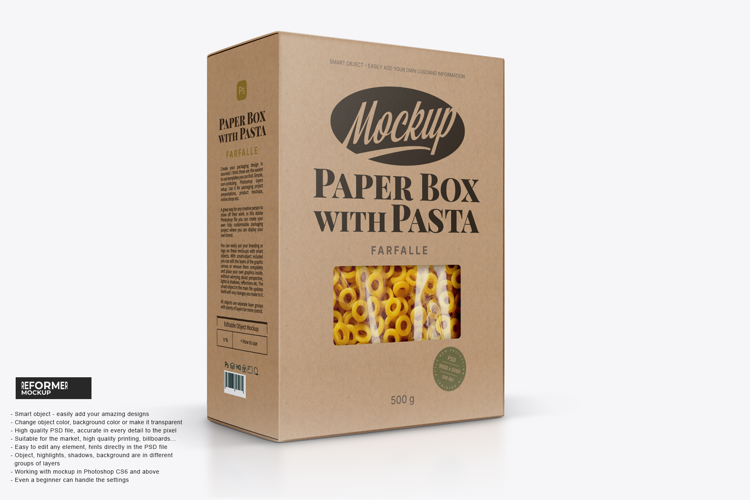 Kraftr Box with Pasta Mockup