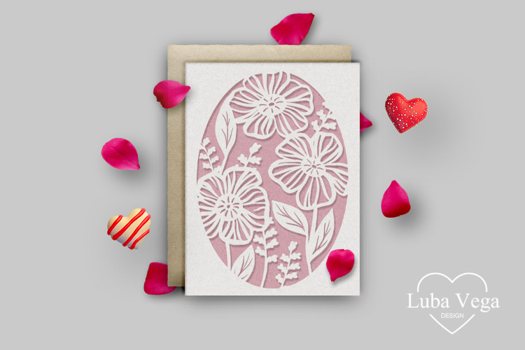 Greeting card paper cut / Paper cut card svg