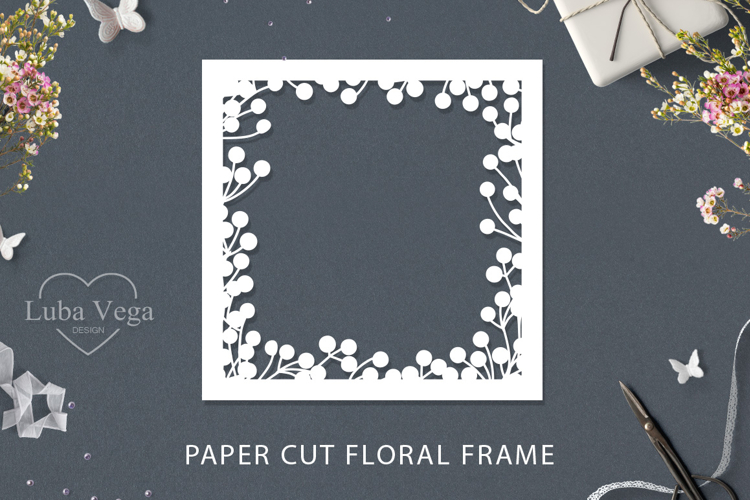 Paper cut flower frame / Flower Frame Paper Template