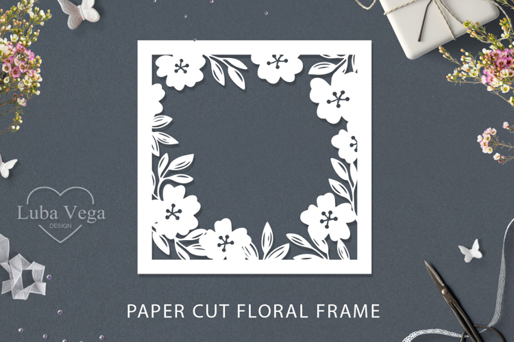 Paper cut flower frame / Flower Frame Paper Template