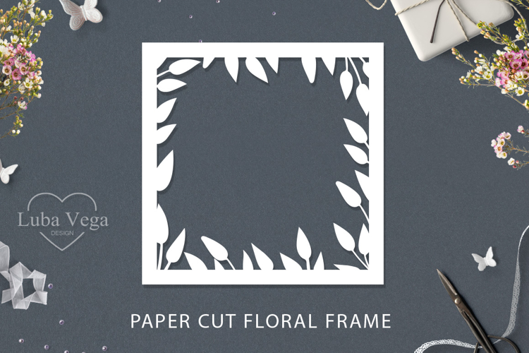 Paper cut flower frame / Flower Frame Paper Template