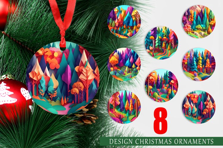 Paper Cut Forest Christmas Ornaments