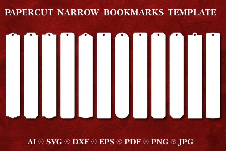 Paper Cut Narrow Bookmarks SVG | Narrow Bookmarks Cut File