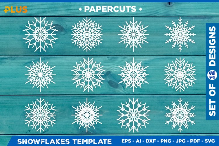 Christmas Snowflakes SVG, Papercut Snowflakes Template