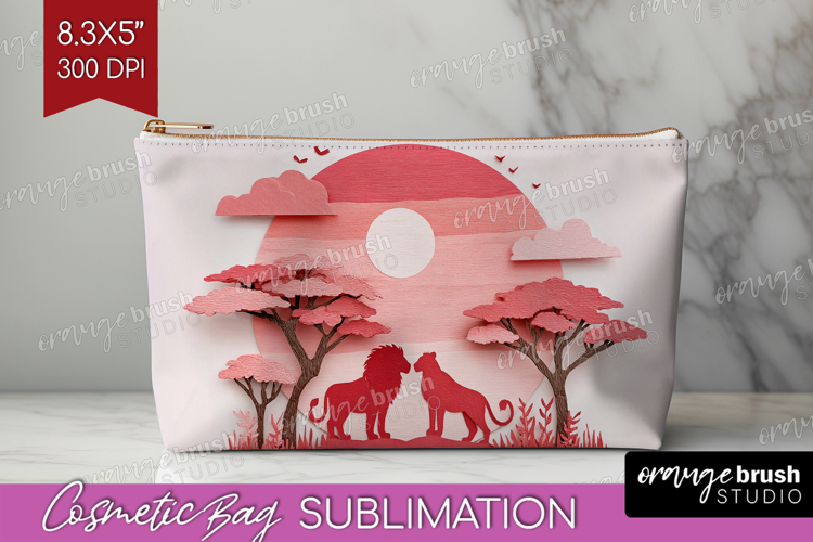 Valentine Papercut Cosmetic Bag - Couple Animals Makeup Bag