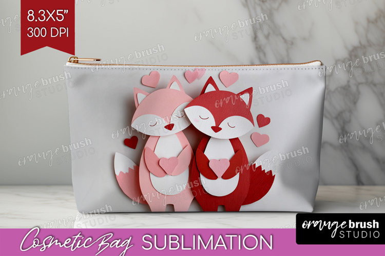 Valentine Papercut Cosmetic Bag - Couple Animals Makeup Bag