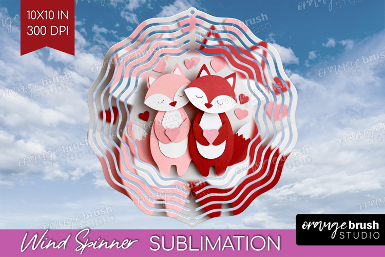 Valentine Papercut Wind Spinner Sublimation PNG - Couple