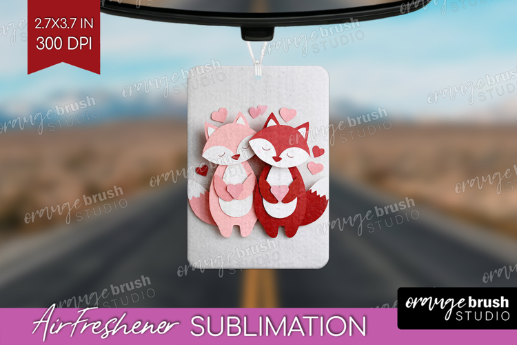 Valentine Papercut Air Freshener PNG - Couple Animals PNG