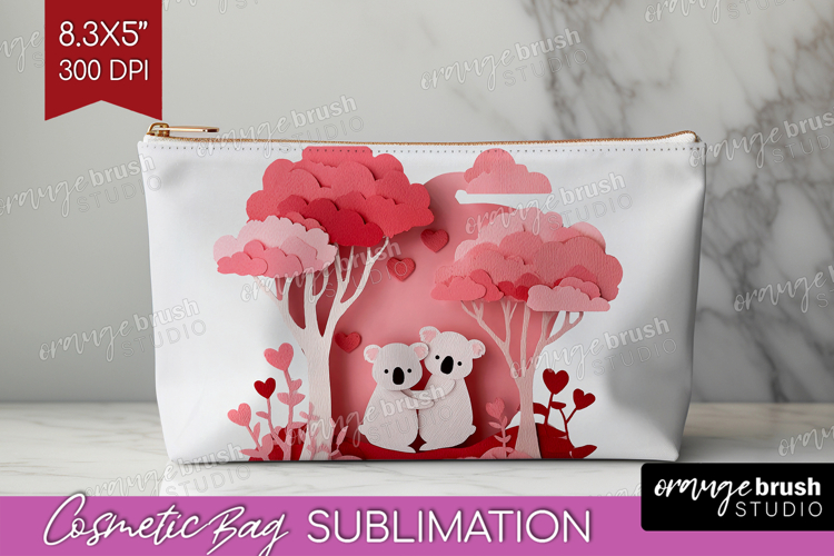 Valentine Papercut Cosmetic Bag - Couple Animals Makeup Bag