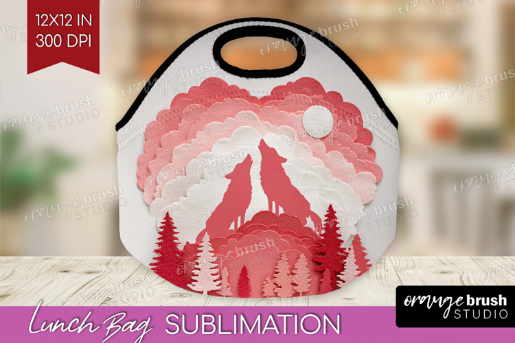 Valentine Papercut Lunch Bag - Couple Animals Lunch Bug PNG