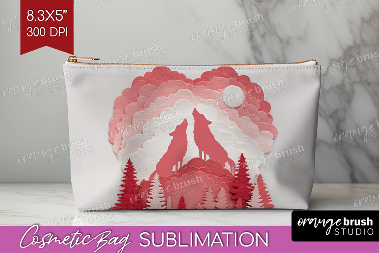 Valentine Papercut Cosmetic Bag - Couple Animals Makeup Bag