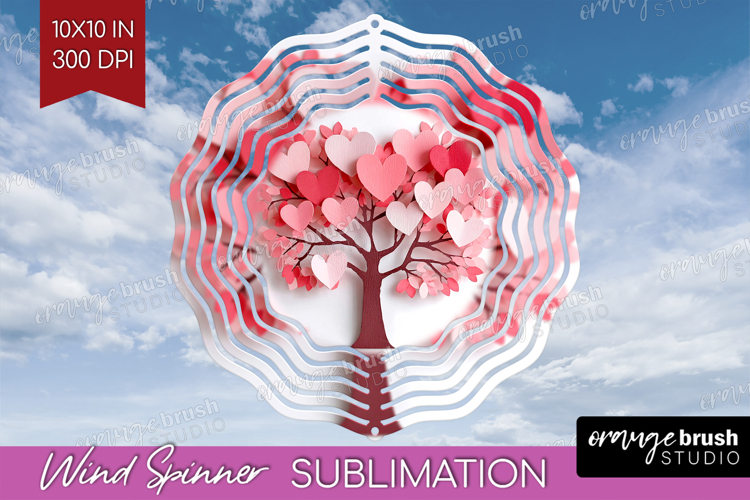 Valentine Papercut Wind Spinner Sublimation PNG - Couple