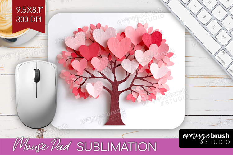 Valentine Papercut Mouse Pad Sublimation - Couple Animals
