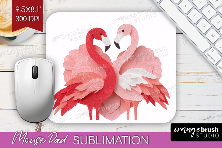 Valentine Papercut Mouse Pad Sublimation - Couple Animals