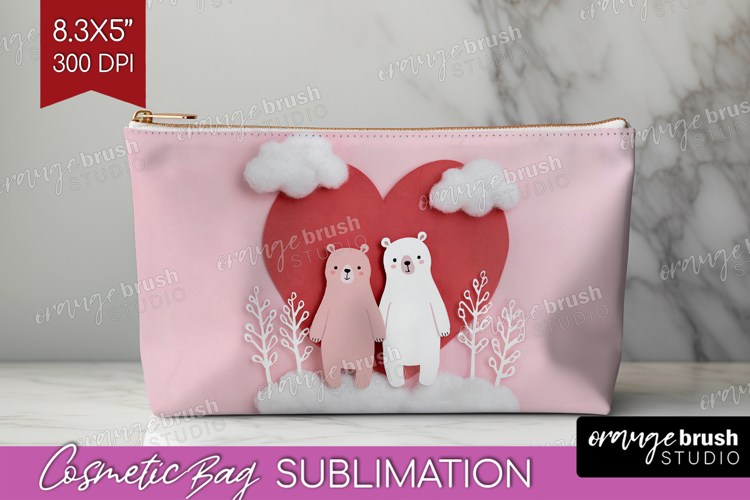 Valentine Papercut Cosmetic Bag - Couple Animals Makeup Bag