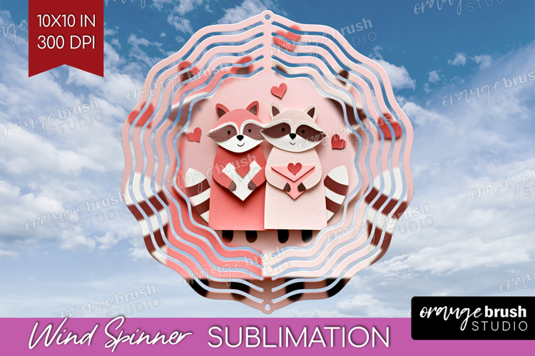 Valentine Papercut Wind Spinner Sublimation PNG - Couple