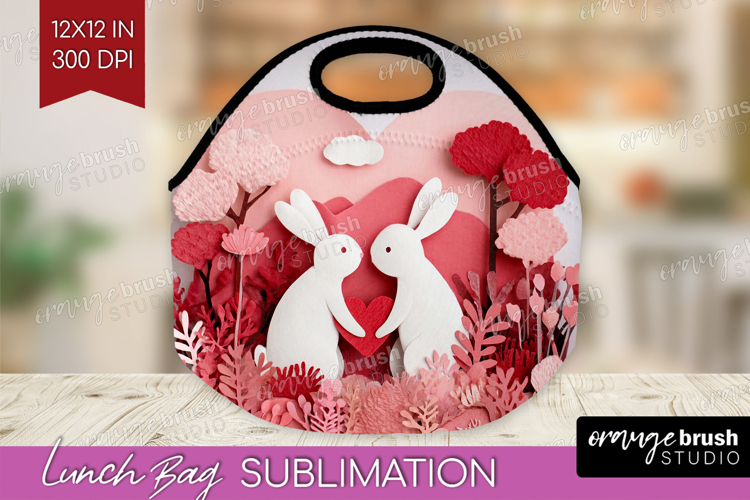 Valentine Papercut Lunch Bag - Couple Animals Lunch Bug PNG