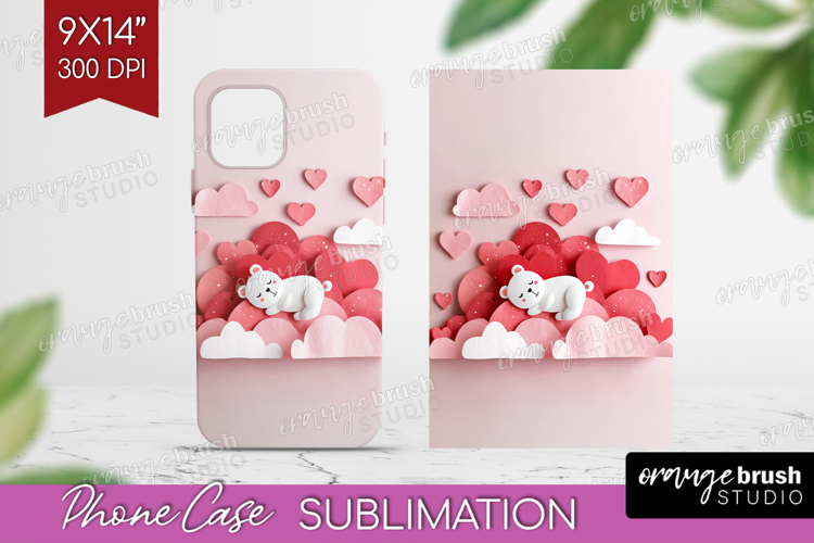 Valentine Papercut Phone Case PNG - Couple Animals Case PNG