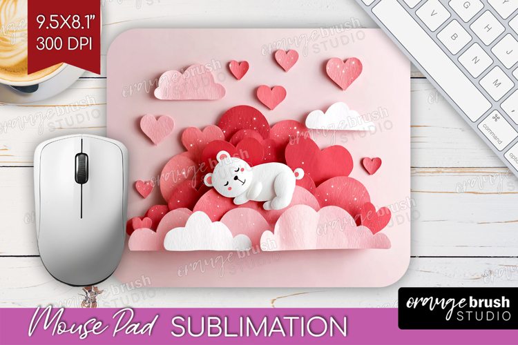 Valentine Papercut Mouse Pad Sublimation - Couple Animals